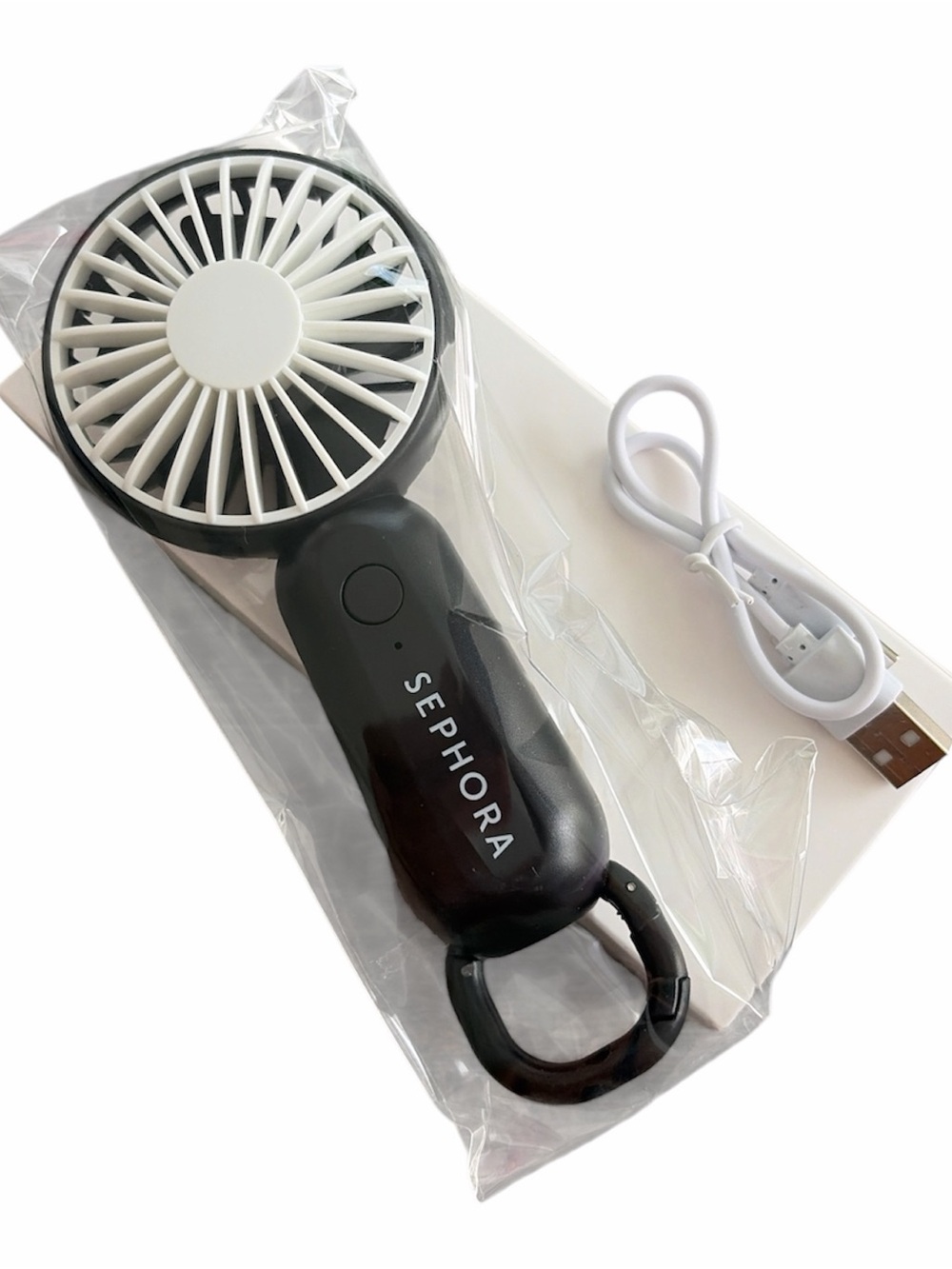Sephora Black and White Mini Rechargeable Travel Fan